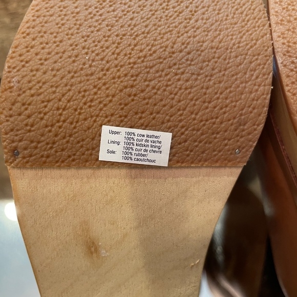 Rachel Comey Bose Clog Size 9 Cognac Leather Wood Platform - Picture 14 of 14